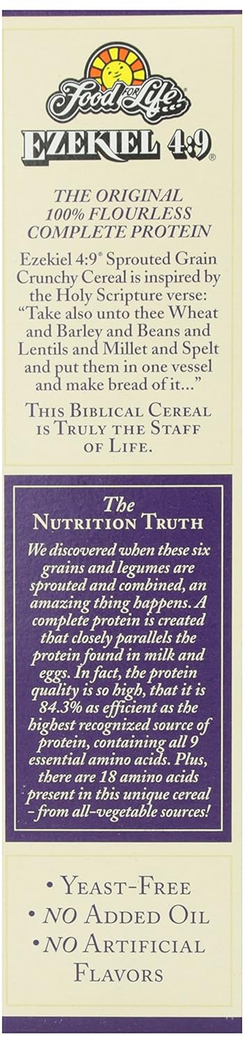 4:9 16 oz Food for Life, Ezekiel Organic Sprouted Grain Cereal, Cinnamon Raisin