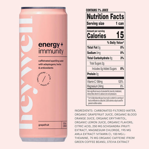 Pack 12 (Pack 12) Heywell Sparkling Adaptogenic Water, Variety Fluid Ounce of Includes - Lime, Grapefruit, Orange