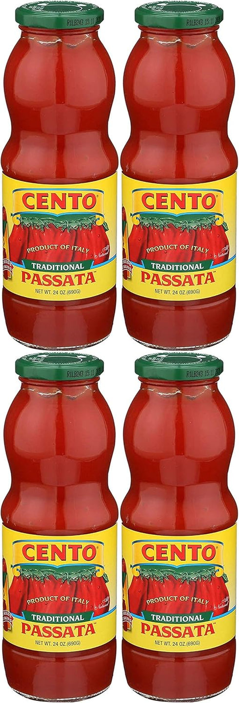 CENTO FOODS Crushed Passata Tomatoes, 24 OZ Pack of 4