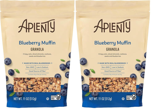 Aplenty Amazon Brand, Blueberry Muffin Granola, 11Oz (Pack of 2)