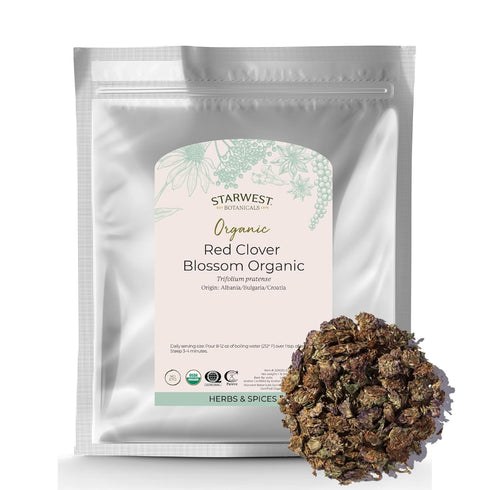Starwest Botanicals Red Clover Blossoms Whole Organic - Dried Loose Leaf Herb