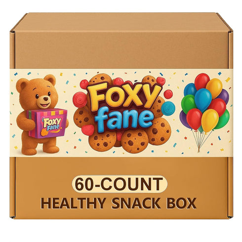 60-Count 60 Pack Foxy Fane Holiday Gift Box - Assortment of Healthy Snacks & Treats - Perfect Variety for Back