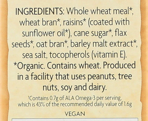 20g Omega-3 14 Pack 4 Nature's Path Organic Flax Plus Raisin Bran Cereal, Non-GMO, Whole Grains, with Rich Flax Seeds