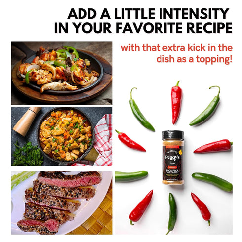 My Secrets Peggy's Pica Pica Spicy Blend - Premium Spice Mix with Jalapeño & Scotch Bonnet - 3.5 Oz