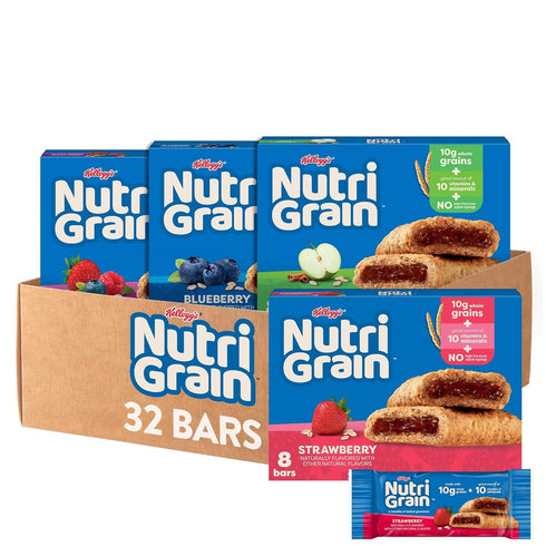 Nutri-Grain Soft Baked Breakfast Bars, Kids Snacks, Whole Grain, Variety Pack (4