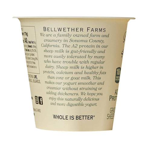 Bellwether Farms 6 oz , Sheep Milk Yogurt, Plain