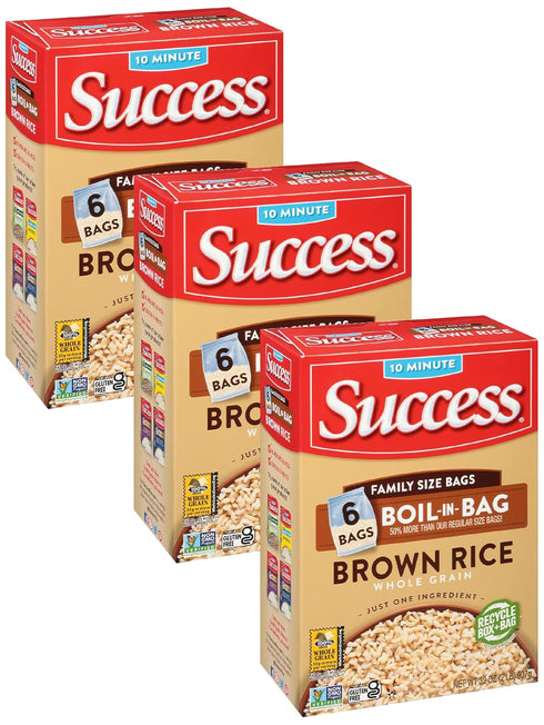 Success Boil-in-Bag, Brown Rice, Quick and Easy Rice Meals, 32-Ounce Box (Pack