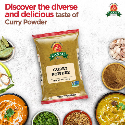 200gm (7oz) Laxmi Curry Powder | Curry powder seasoning with a blend of spices | Non-GMO Product | For cooking