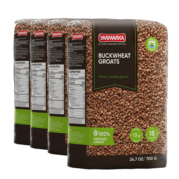Yarmarka Toasted Buckwheat Groats (Kasha) 24.7 oz (700 g) 4 Pack, Roasted