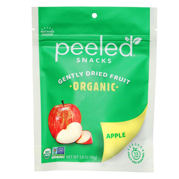 Peeled Snacks Organic Dried Fruit, Apple, 2.8 oz, Healthy Vegan Snacks for On-the-Go