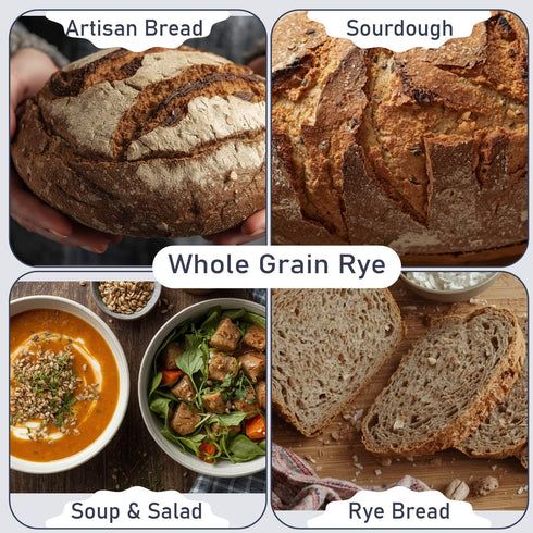 5 Lb Great River Milling Organic Whole Grain Rye Berries | High-Fiber, Nutrient-Rich Ancient Grain | Non-GMO, Kosher |