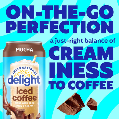 15 OZ 12 Count International Delight Iced Coffee, Mocha, Grab and Go Coffee Drinks Made with Real Milk and Cream, FL