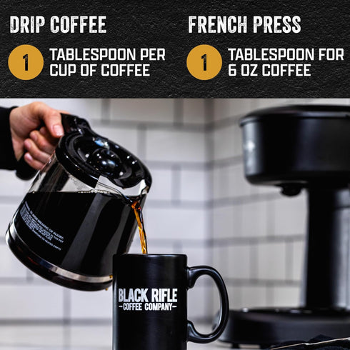 12oz Black Rifle Coffee Company Thin Blue Line, Bag, Whole Bean Medium Roast - Roasted Blend Made from Arabica Beans