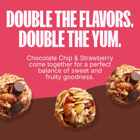 Pack (28 Count) MadeGood Granola Bites Chocolate Chip & Strawberry Variety Gluten Free and Organic Snacks