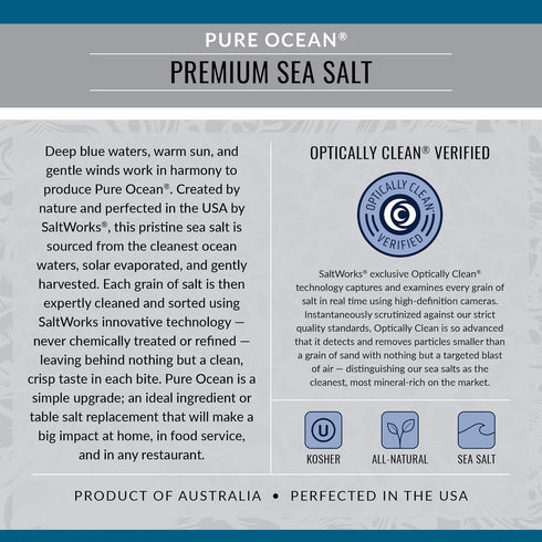 5 SaltWorks Pure Ocean Sea Salt, Medium Grain, Pound Bag