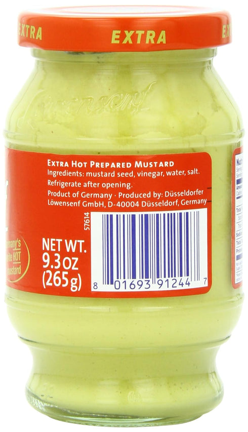 Loewensenf 9.3 (Pack 2) Lowensenf Mustard in Jar, Extra Hot, Ounce