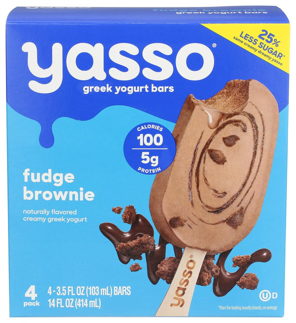 YASSO Fudge Brownie Frozen Greek Yogurt Bars, 14 FZ