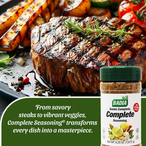 4.25 oz Badia Complete Seasoning Salt-Free, All-Purpose Spice Blend of Garlic, Onion, Pepper, Herbs & Spices - Savory