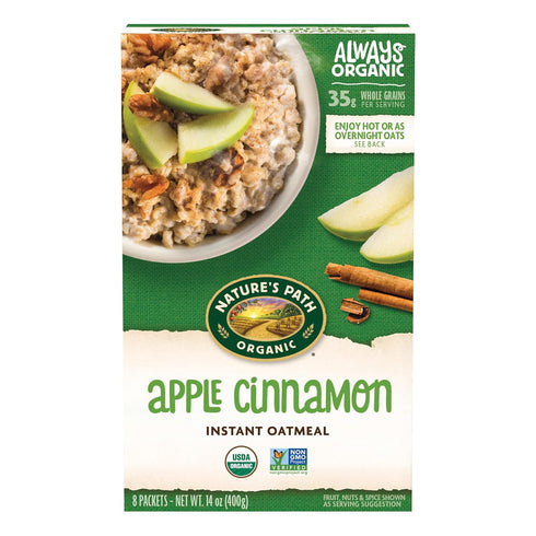 Nature's Path Organic Apple Cinnamon Instant Oatmeal, 14 oz (Pack of 6),
