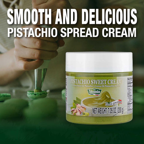 7.05 oz (200g) SICANIA - Premium Pistachio Cream, - Authentic Italian, Gluten-Free, Non-GMO - Gourmet Spread