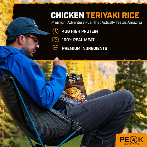 40g 580 100% Backpacking 2 (2-Pack) Peak Refuel Chicken Teriyaki Rice | Protein | Calories | Real Meat | Premium Freeze