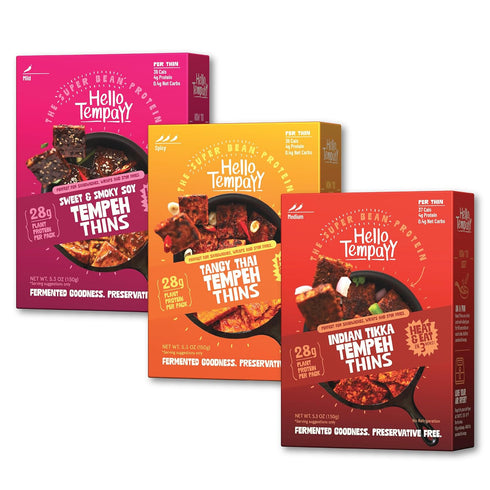 Ready to Cook Tempeh-All Thins Tempeh (Pack of 3)- 28g Clean Protein|