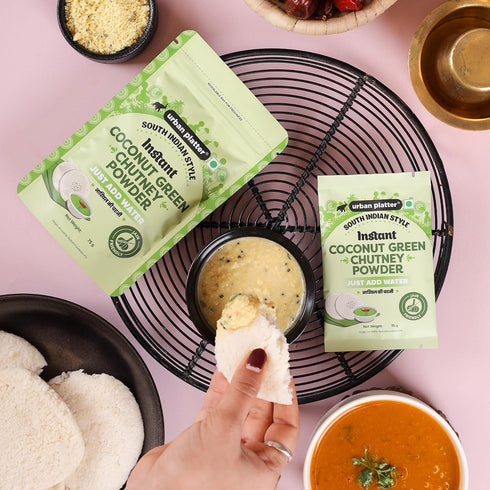 7.05 Oz (200g) Urban Platter Coconut Green Chutney Powder | | Flavorful & Ready to Use | Just Add Water | Traditional