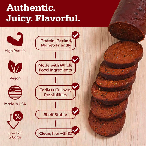 3 Pack 16g Renegade Foods Artisan Vegan Salami | | Sweet Toscana | High Protein, Low Sugar, Seitan, Non-GMO |