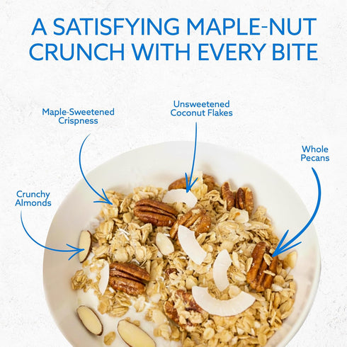 100% 10oz (1-Pack) Greek Goddess Gourmet Harvest Granola with Pecans, Almonds, Coconut & Maple Syrup, Whole Grain Oats