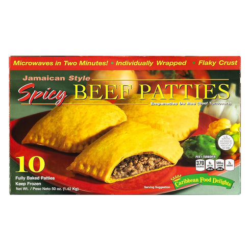 Caribbean Food Delights 5 oz, 10/Carton, 1-3 Jamacian Style Spicy Beef Empanadas, Ships in Business Days