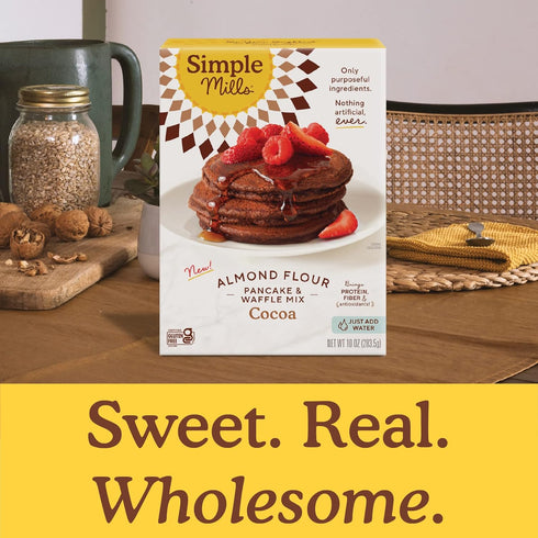 by Simple Mills 10 oz (3 pack) Simple Mills Cocoa Pancake and Waffle Mix, Just add Water, Gluten Free, Paleo Friendly