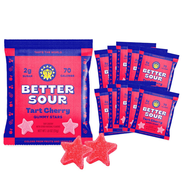 Better Sour Tart Cherry Candy, Sour Gummies with Bold Fruit Flavor, Mouthwatering