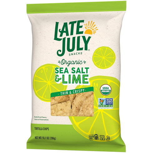 10.1 Oz Late July Sea Salt & Lime Organic Tortilla Chips, Bag