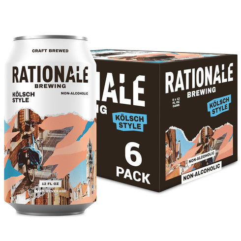 Rationale Brewing Non Alcoholic Beer, Kolsch Style, Craft NA Beer, Low Calorie