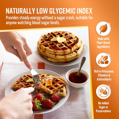 100% 52.8oz (2 Pack 6.6lb) 1 Heaven & Earth Organic Date Syrup, Silan, = | Ingredient | Natural Honey Alternative | Low
