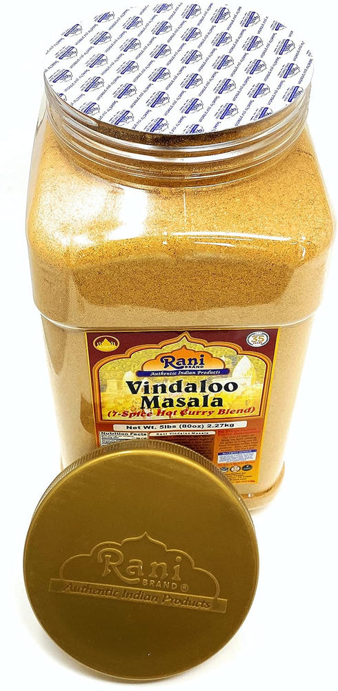 80oz (5lbs) 2.27kg Rani Vindaloo Curry Masala Indian Spice Blend Bulk PET Jar ~ All Natural | Salt Free | Vegan |