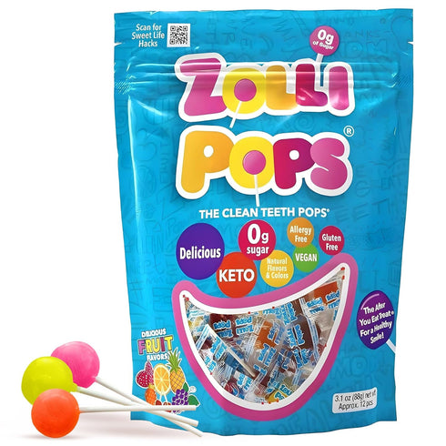 Zollipops Clean Teeth Lollipops - AntiCavity Sugar Free Candy for a Healthy