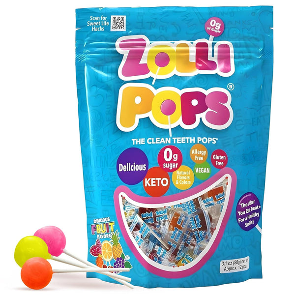 Zollipops Clean Teeth Lollipops - AntiCavity Sugar Free Candy for a Healthy
