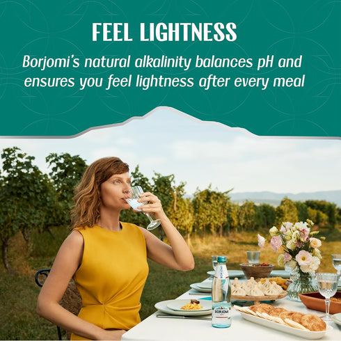 25.3 oz, 6 Pack BORJOMI Sparkling Natural Mineral Water, with Natural Gut-Healthy Minerals, Naturally Alkaline, Crispy