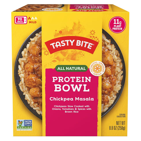 8.8 Pack 6, Tasty Bite Indian Style Chickpeas & Rice Bowl, Ounce, of Ready to Eat, Organic Brown Rice, Microwaveable