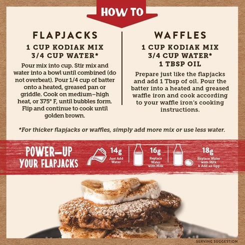 20 (Pack 6) (10705599012683) Kodiak Cakes Protein Pancake Power Cakes, Flapjack and Waffle Mix, Cinnamon Oat, Ounce