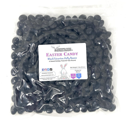 YANKEETRADERS Black Jelly Beans - Licorice Flavor - 2 Lbs.