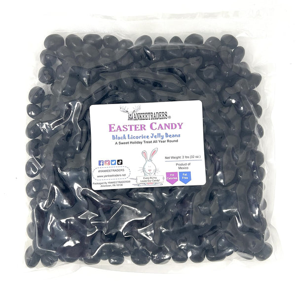 YANKEETRADERS Black Jelly Beans - Licorice Flavor - 2 Lbs.