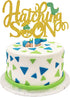 Hatching Soon Dinosaur Cake Topper - Welcome Baby Glitter Dino Eggshell Décor for Baby Shower
