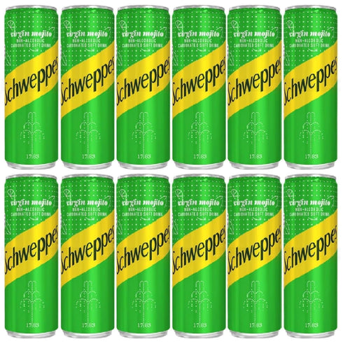 Schweppes 330ml Pack 6 's Virgin Mojito Non-Alcoholic Carbonated Soft Drink Each