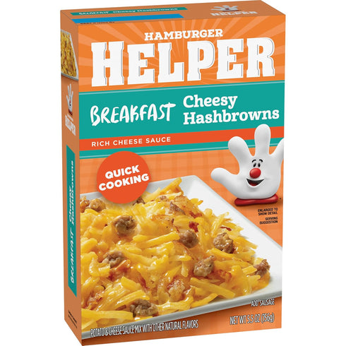 (5.5 oz 12 Pack) in3 Hamburger Helper BREAKFAST Cheesy Hashbrowns Meal - No Artificial Flavors, Ready Easy Steps, Quick