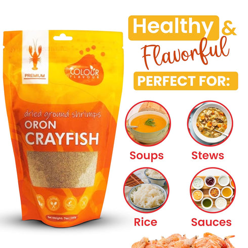100% 7 oz (Pack 1) Colour flavour Premium Nigerian Crayfish Powder Natural Dried Shrimp | Authentic African Seasoning