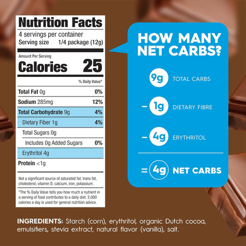 Simply Delish Natural Instant Chocolate Pudding, Sugar Free, Vegan, Keto Friendly, 1.7 OZ (Single Pack)