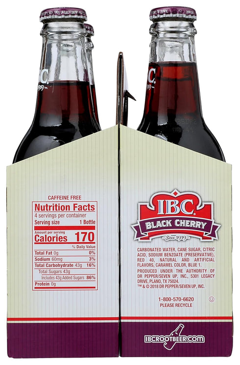 12 Oz (pack 4) IBC, Black Cherry Soda, , Fl
