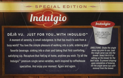 Indulgio 12-Count Cappuccino, Sweet & Salty Caramel, Single Serve Cup